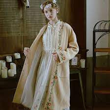 Embroidered Autumn Sweater Coat