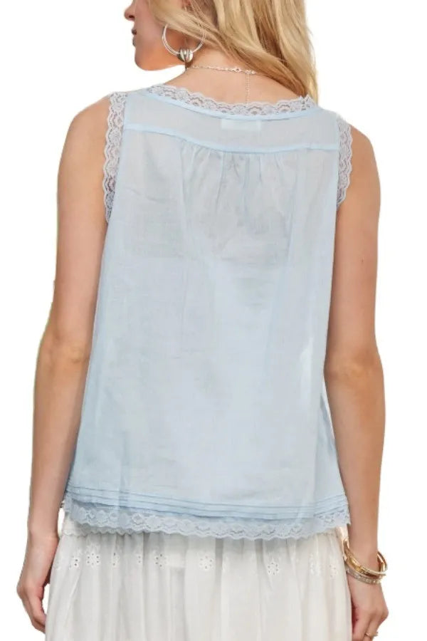 Adore Lace Detail Contrast Top