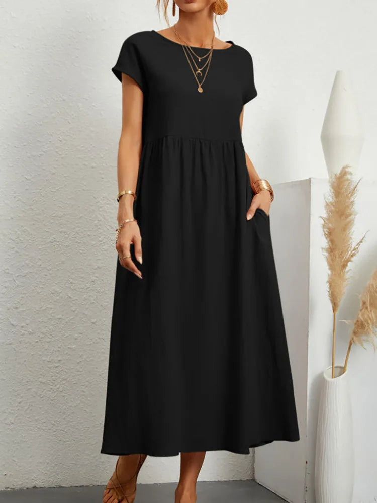 Bridgette Short Sleeve Cotton Pocket Dress - Mod Yours