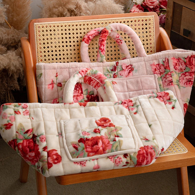 Shabby Chic Flannel Floral Storage