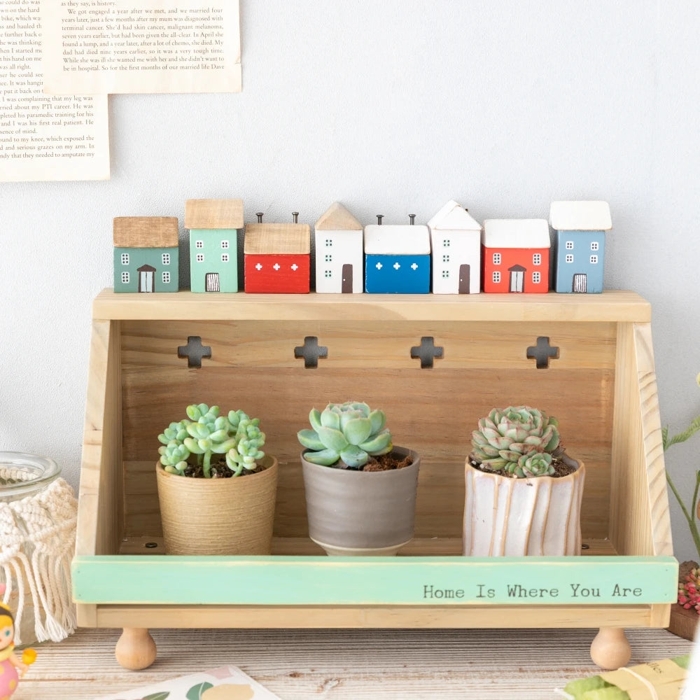 Nordic Adorable Home Scene, 4Pcs Small Wooden House Miniature Set