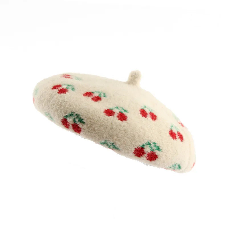 Embroidered Beret Wool Hat