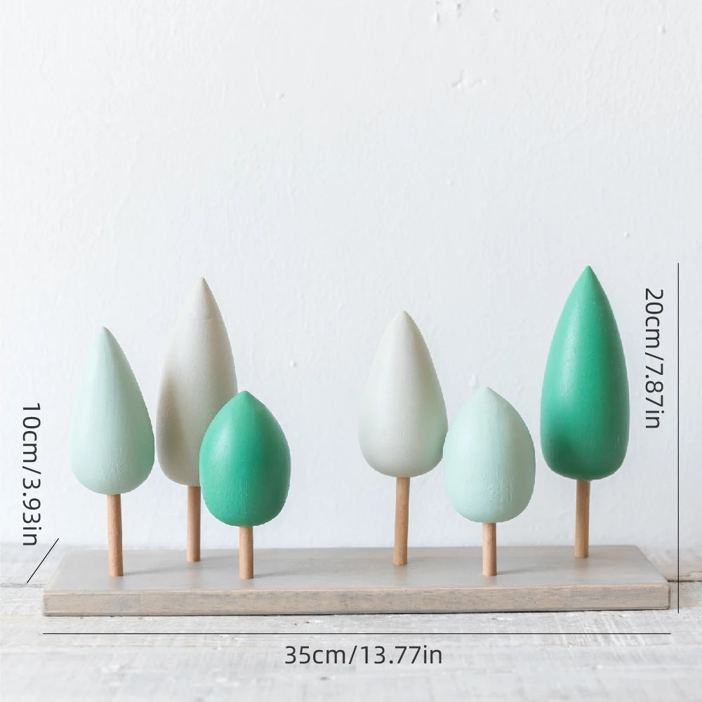 Nordic Adorable Home Scene, 4Pcs Small Wooden House Miniature Set
