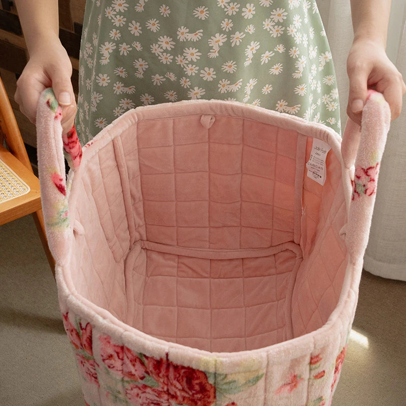 Shabby Chic Flannel Floral Storage