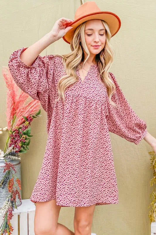 And The Why Leopard Print Baby Doll Mini Dress