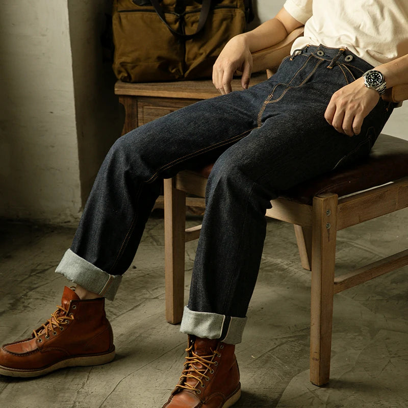 Men’s Denim Jeans, Suspender High Waist Pants