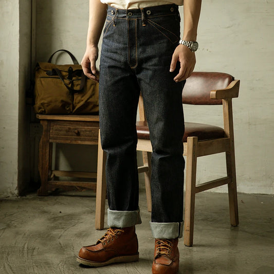 Men’s Denim Jeans, Suspender High Waist Pants