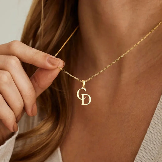 Jenine Elegant Custom Initials Necklace, Personalize Jewelry - Mod Yours