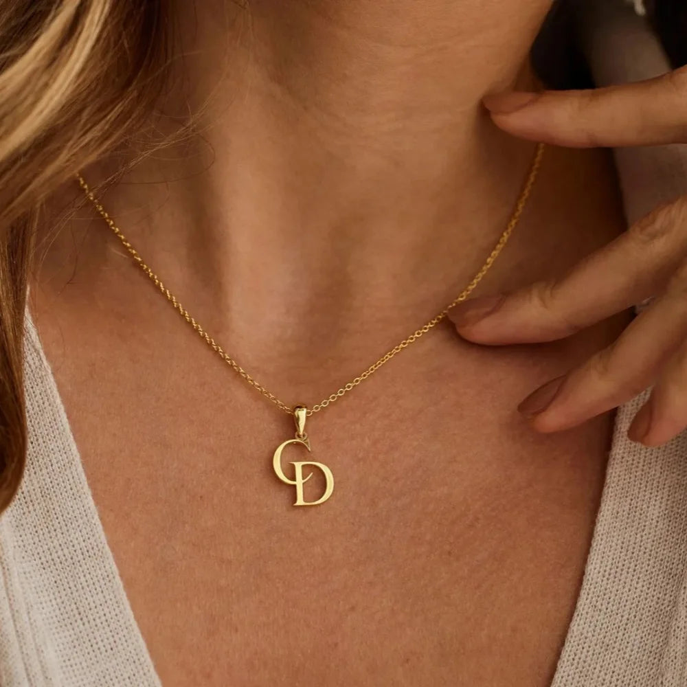 Jenine Elegant Custom Initials Necklace, Personalize Jewelry - Mod Yours