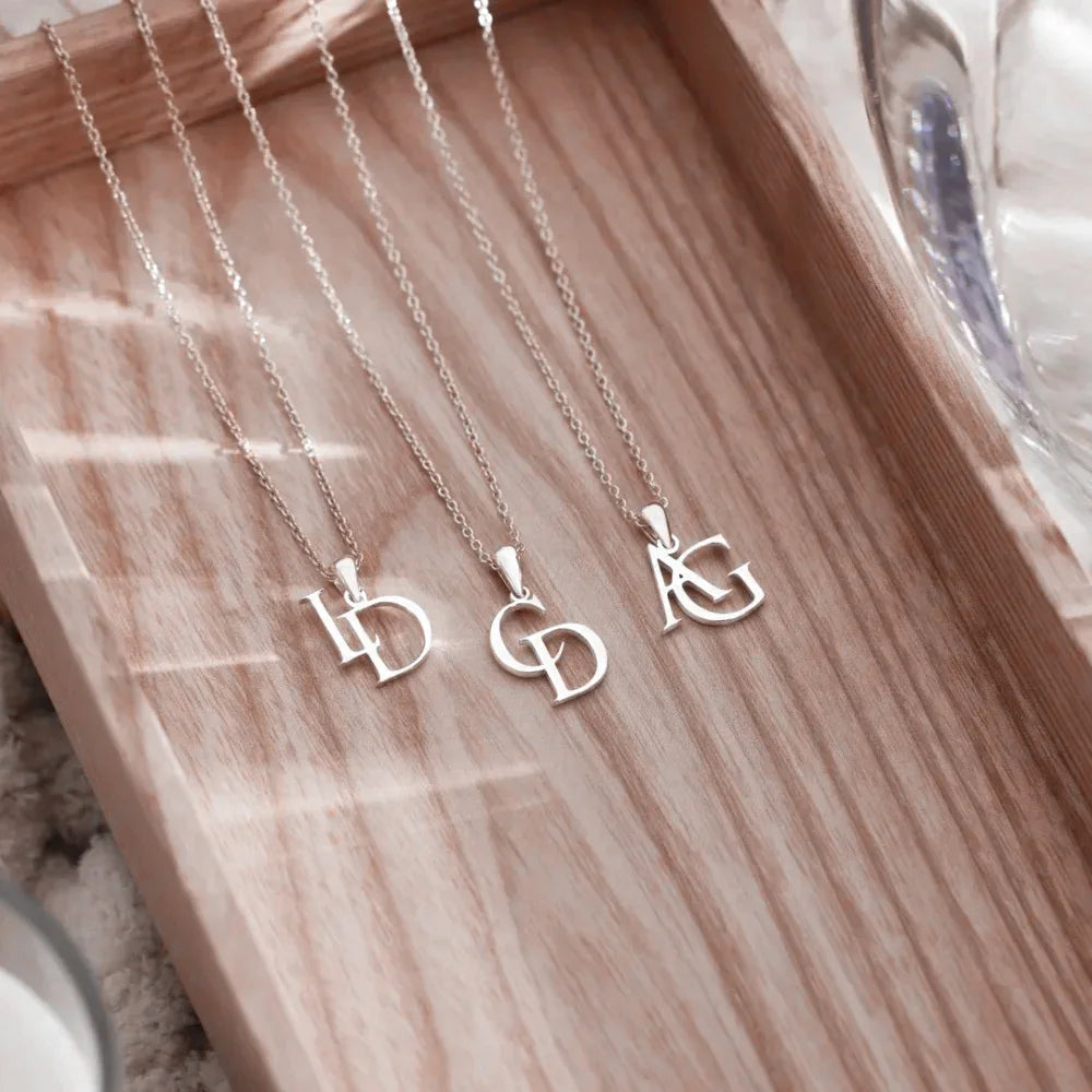 Jenine Elegant Custom Initials Necklace, Personalize Jewelry - Mod Yours