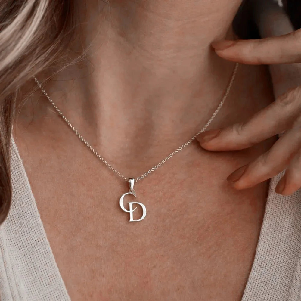 Jenine Elegant Custom Initials Necklace, Personalize Jewelry - Mod Yours