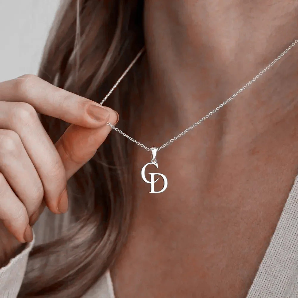 Jenine Elegant Custom Initials Necklace, Personalize Jewelry - Mod Yours