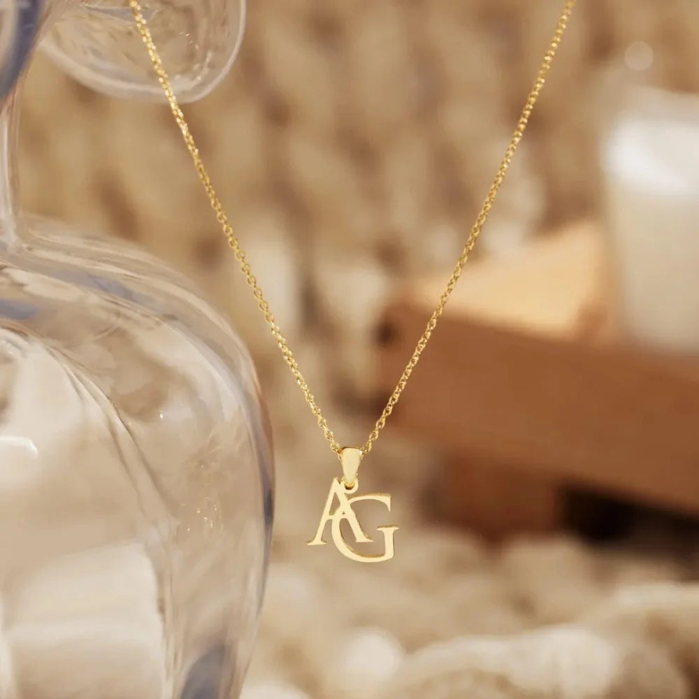 Jenine Elegant Custom Initials Necklace, Personalize Jewelry - Mod Yours