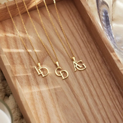 Jenine Elegant Custom Initials Necklace, Personalize Jewelry - Mod Yours