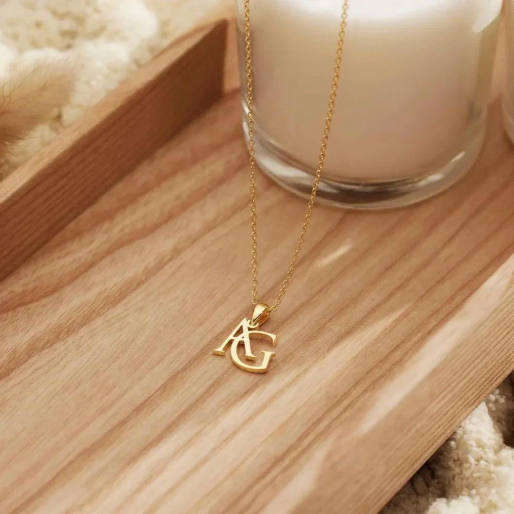 Jenine Elegant Custom Initials Necklace, Personalize Jewelry - Mod Yours