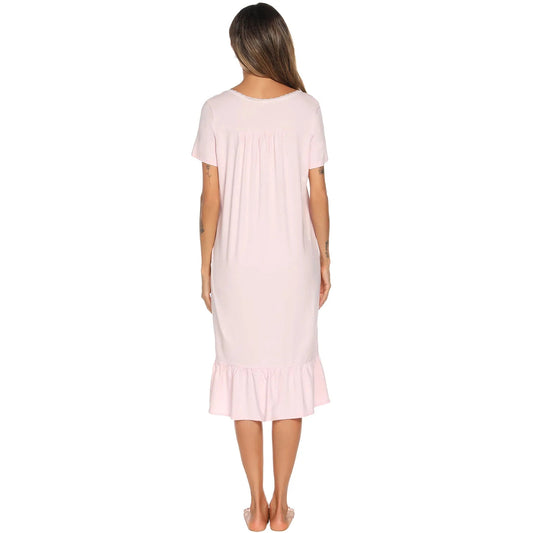 Lace Detail Square Neck Lounge Dress