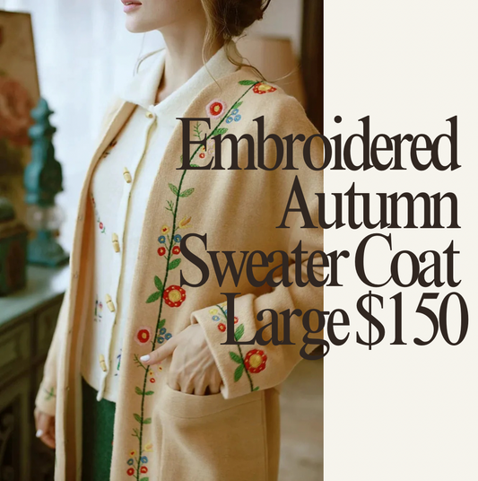 Embroidered Autumn Sweater Coat