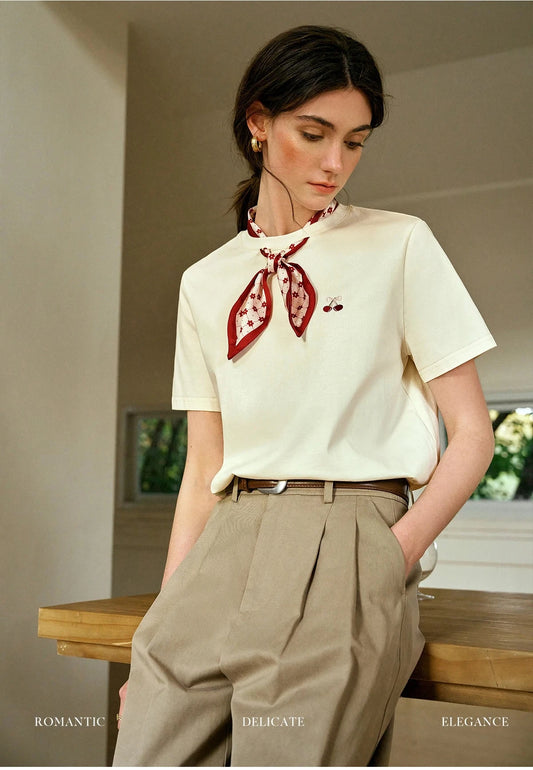 Apricot Tie Cherry Shirt Tee - Mod Yours