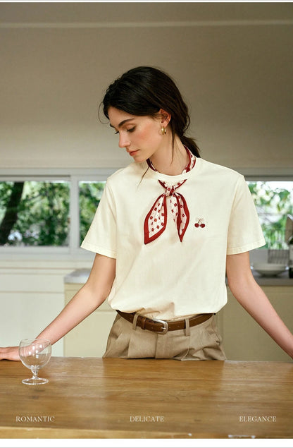 Apricot Tie Cherry Shirt Tee - Mod Yours
