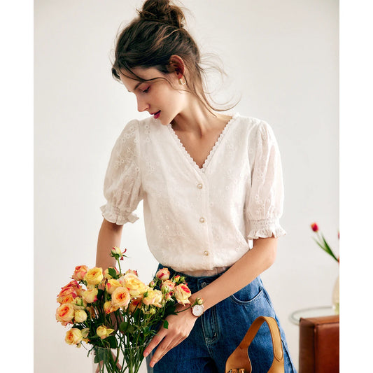 French Embroidered Blouse - Mod Yours