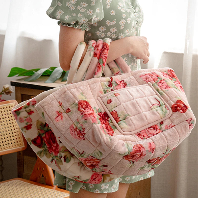 Shabby Chic Flannel Floral Storage