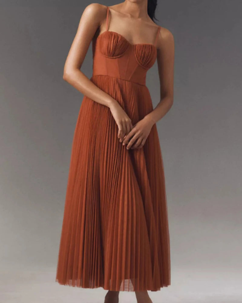 Runway Rogue, Backless Dress, Girdling Pleat Long Dress Elegant Women Solid Tube Top