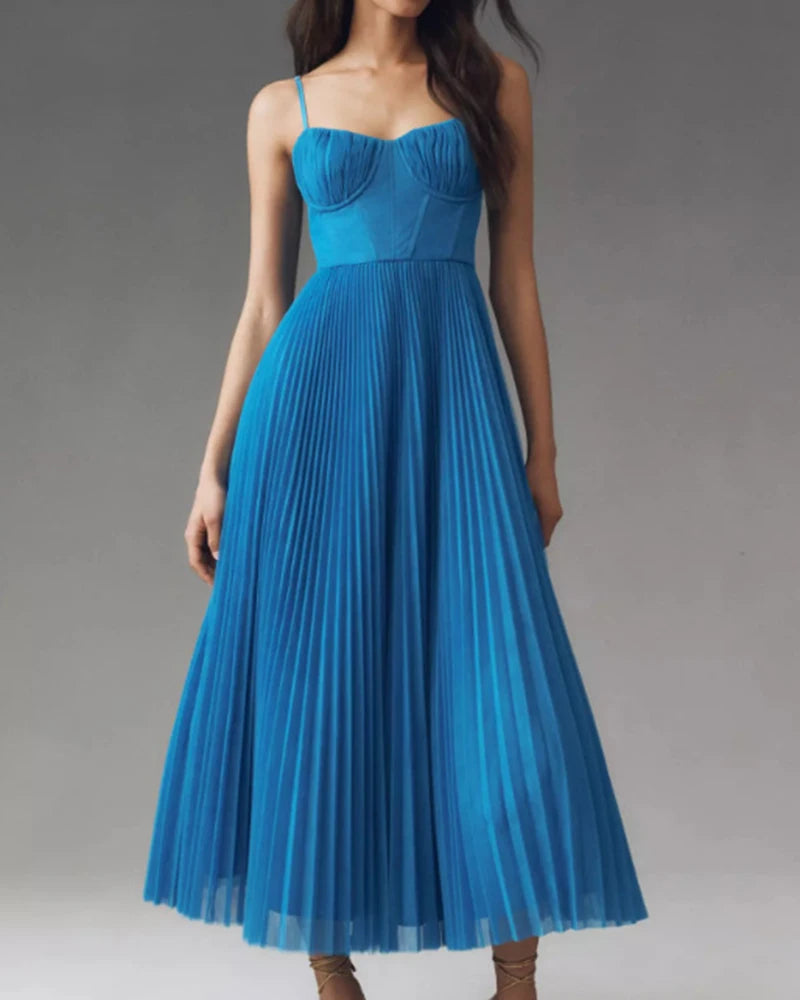Runway Rogue, Backless Dress, Girdling Pleat Long Dress Elegant Women Solid Tube Top
