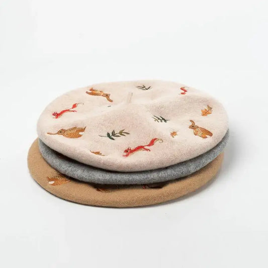 Autumn Forest 100% Wool Beret