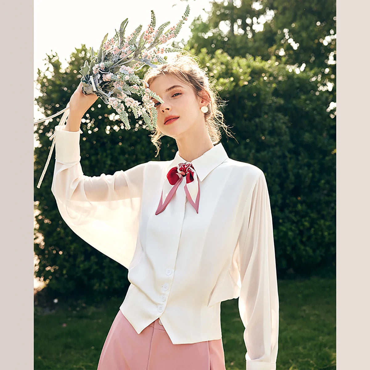OLrain French Elegant Shirt Woman 2026 Autumn Single Breasted Long Sleeve Blouse Vintage Commute Female Clothing Tops O23CX69620 - Mod Yours