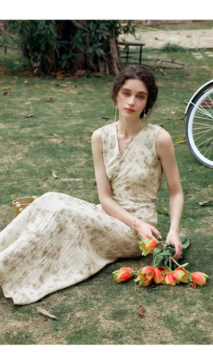 Printed Classic Apricot Dress - Mod Yours
