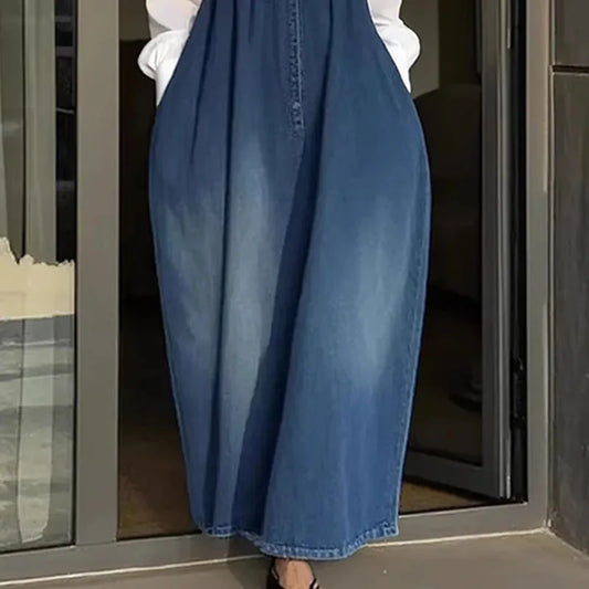 Boho Sweetheart Denim Stretch Dress Jumper - Mod Yours
