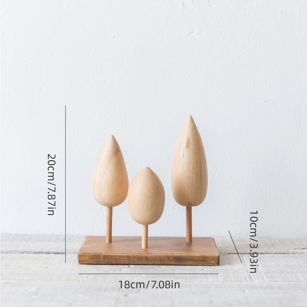Nordic Adorable Home Scene, 4Pcs Small Wooden House Miniature Set