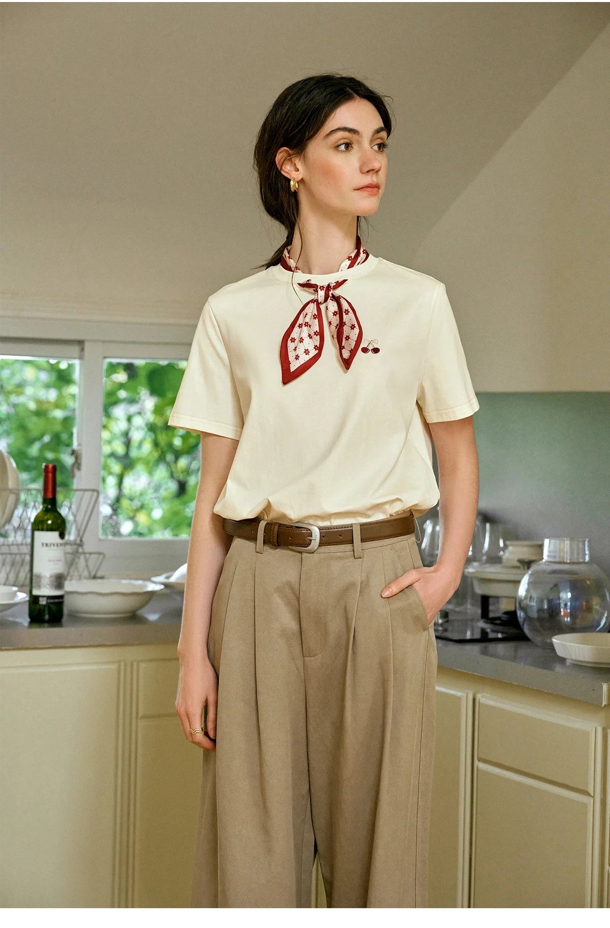 Apricot Tie Cherry Shirt Tee - Mod Yours