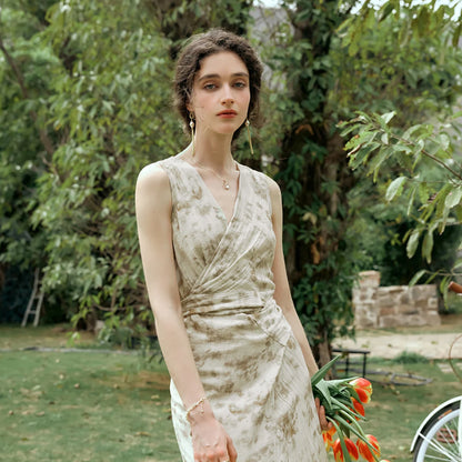 Printed Classic Apricot Dress - Mod Yours