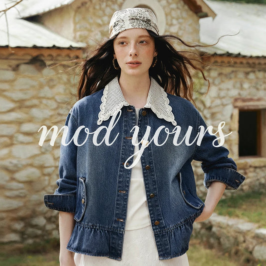 Prairie Chic Ruffled Button Denim Jacket - Mod Yours