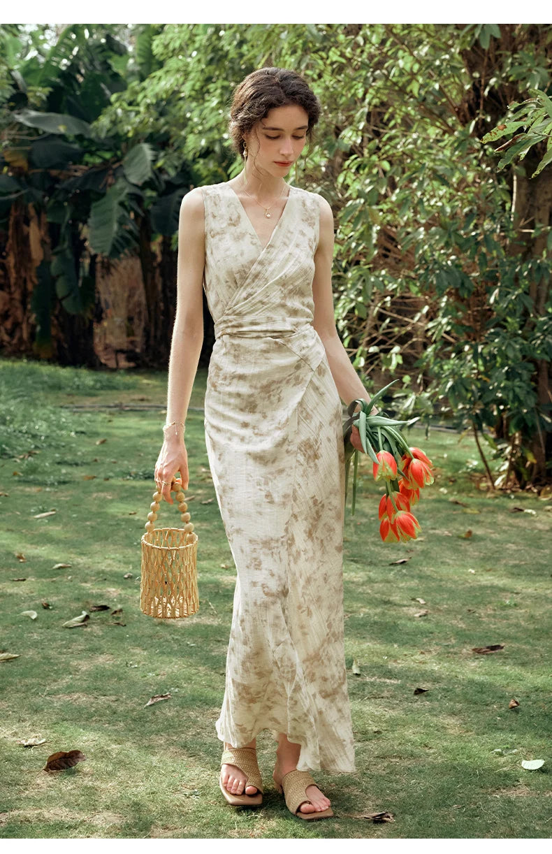 Printed Classic Apricot Dress - Mod Yours
