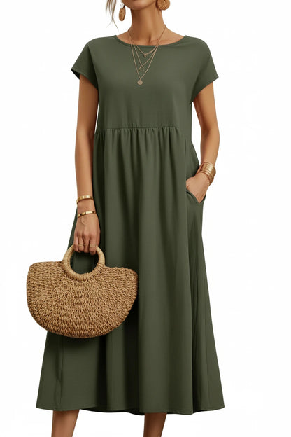 Bridgette Short Sleeve Cotton Pocket Dress - Mod Yours