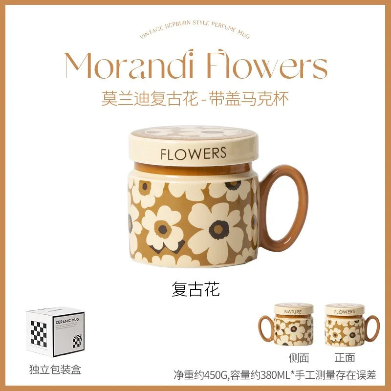 18 Style Options with Lids, Coffee Mugs for Couples, Ceramic Mugs That Can Fit in the Microwave and Dishwasher