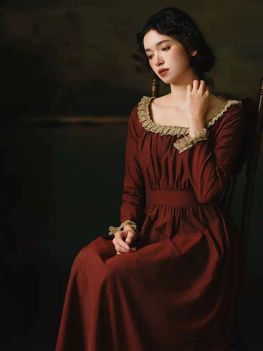 Whimsical Dreams, Cotton Linen Full Length Dress