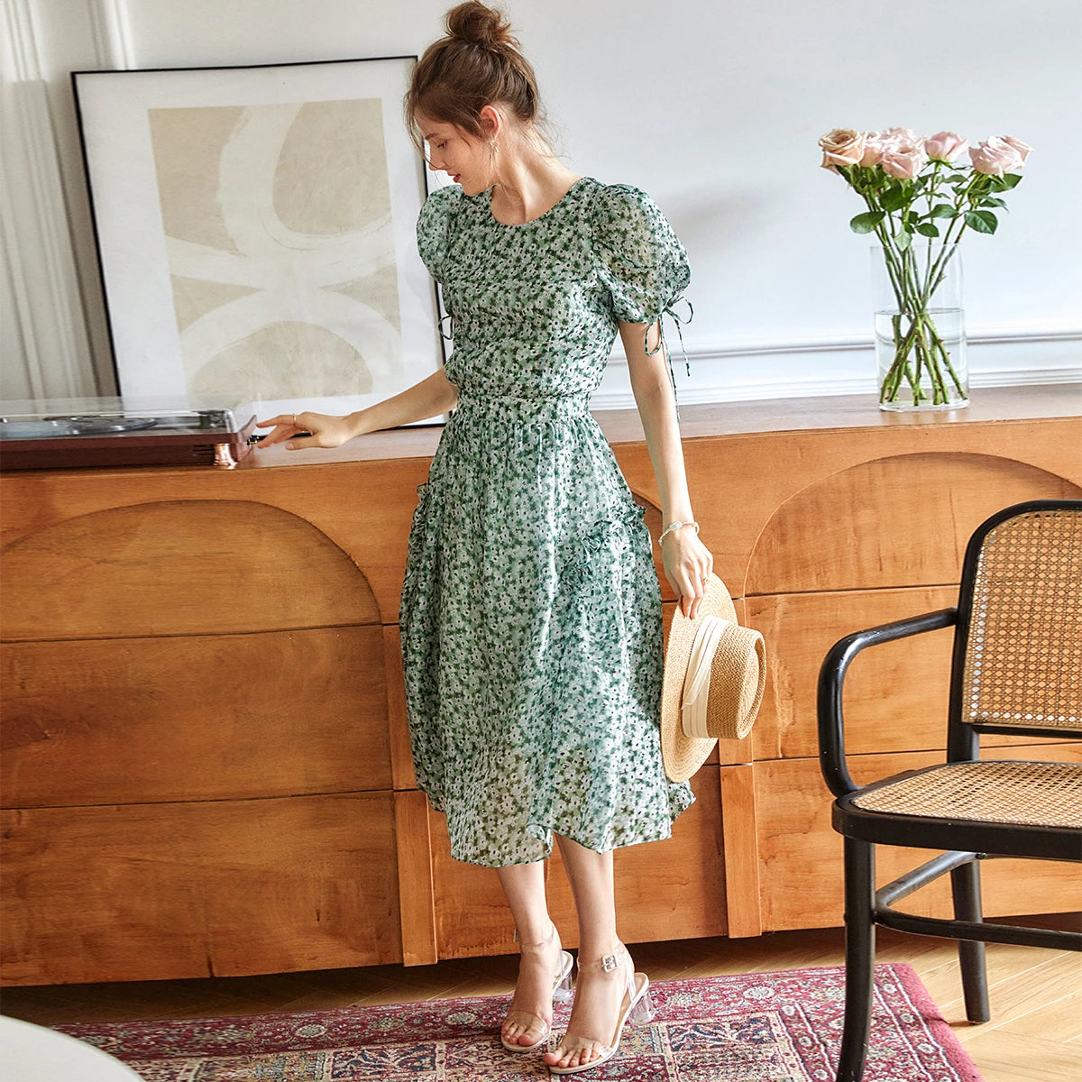 French Chic Puff Sleeve Set Skirt and Top - Mod Yours