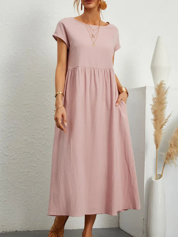 Bridgette Short Sleeve Cotton Pocket Dress - Mod Yours