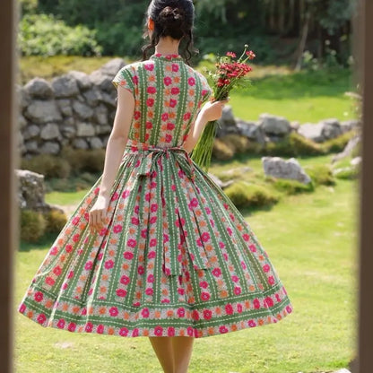 Strawberry, Retro Floral Temperament Dress For Women - Mod Yours