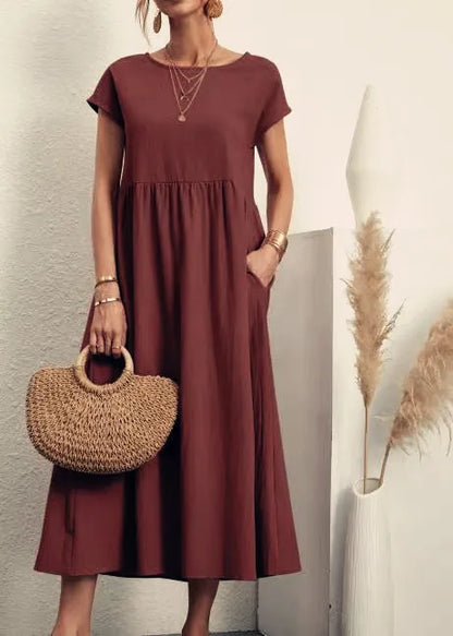 Bridgette Short Sleeve Cotton Pocket Dress - Mod Yours