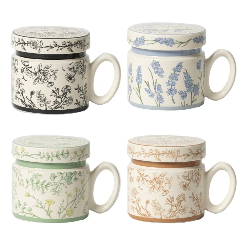 18 Style Options with Lids, Coffee Mugs for Couples, Ceramic Mugs That Can Fit in the Microwave and Dishwasher