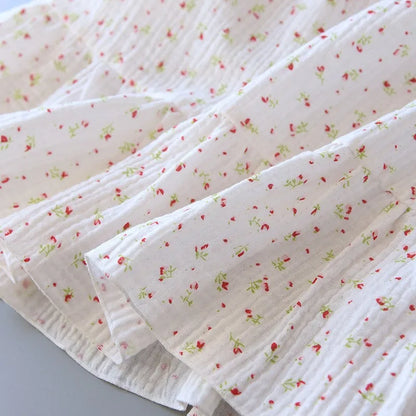 New Fashion Floral Print Long Nightgown Women's Nightgown pure cotton Lingerie Comfortable Summer Nightwear Casual Home Wear Hot