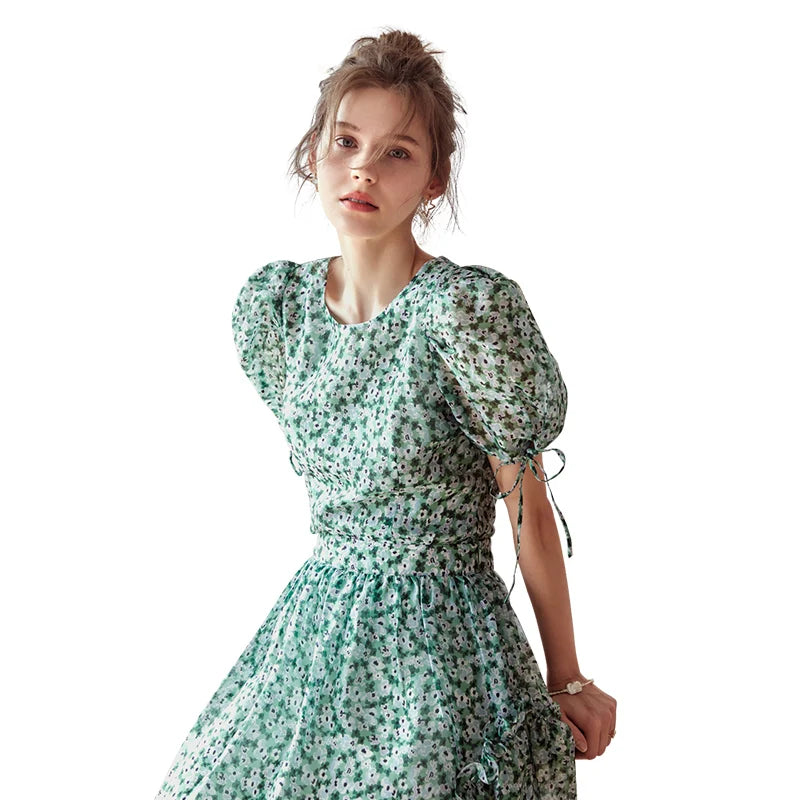 French Chic Puff Sleeve Set Skirt and Top - Mod Yours