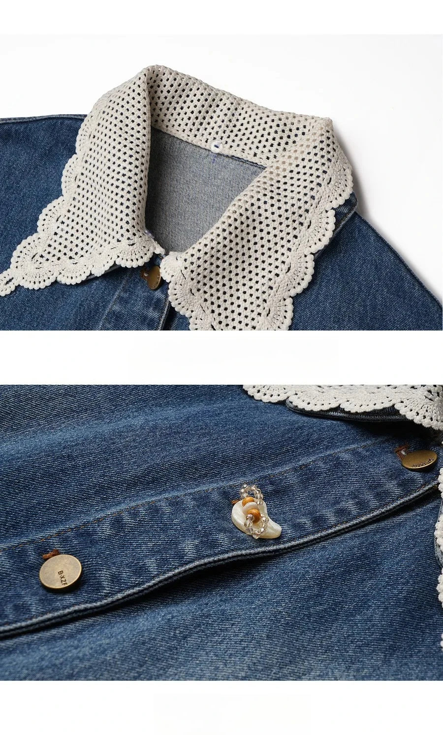 Prairie Chic Ruffled Button Denim Jacket - Mod Yours