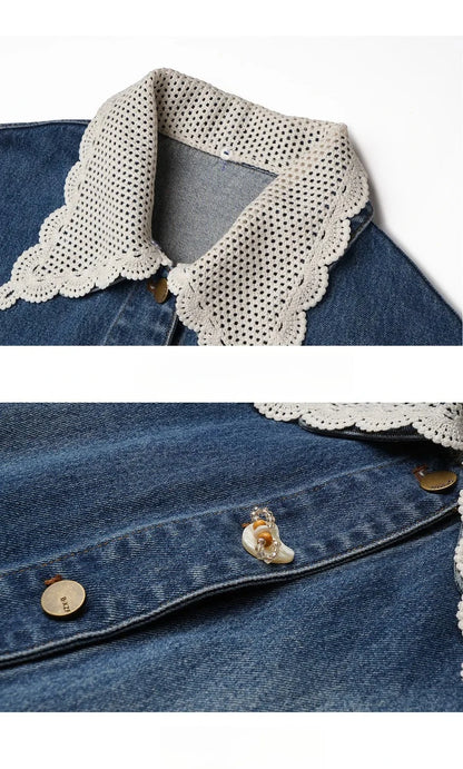 Prairie Chic Ruffled Button Denim Jacket - Mod Yours