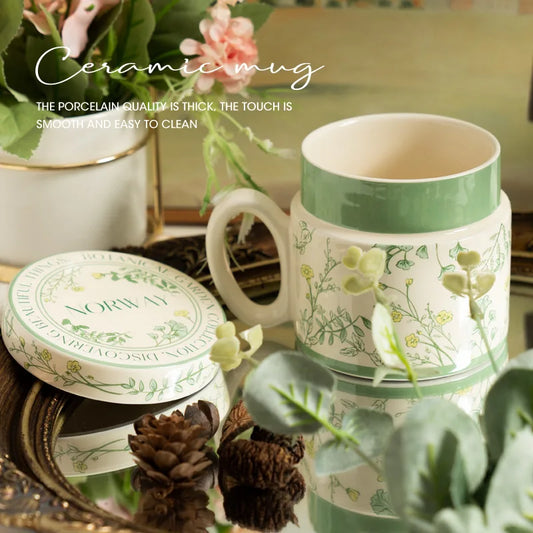 18 Style Options with Lids, Coffee Mugs for Couples, Ceramic Mugs That Can Fit in the Microwave and Dishwasher