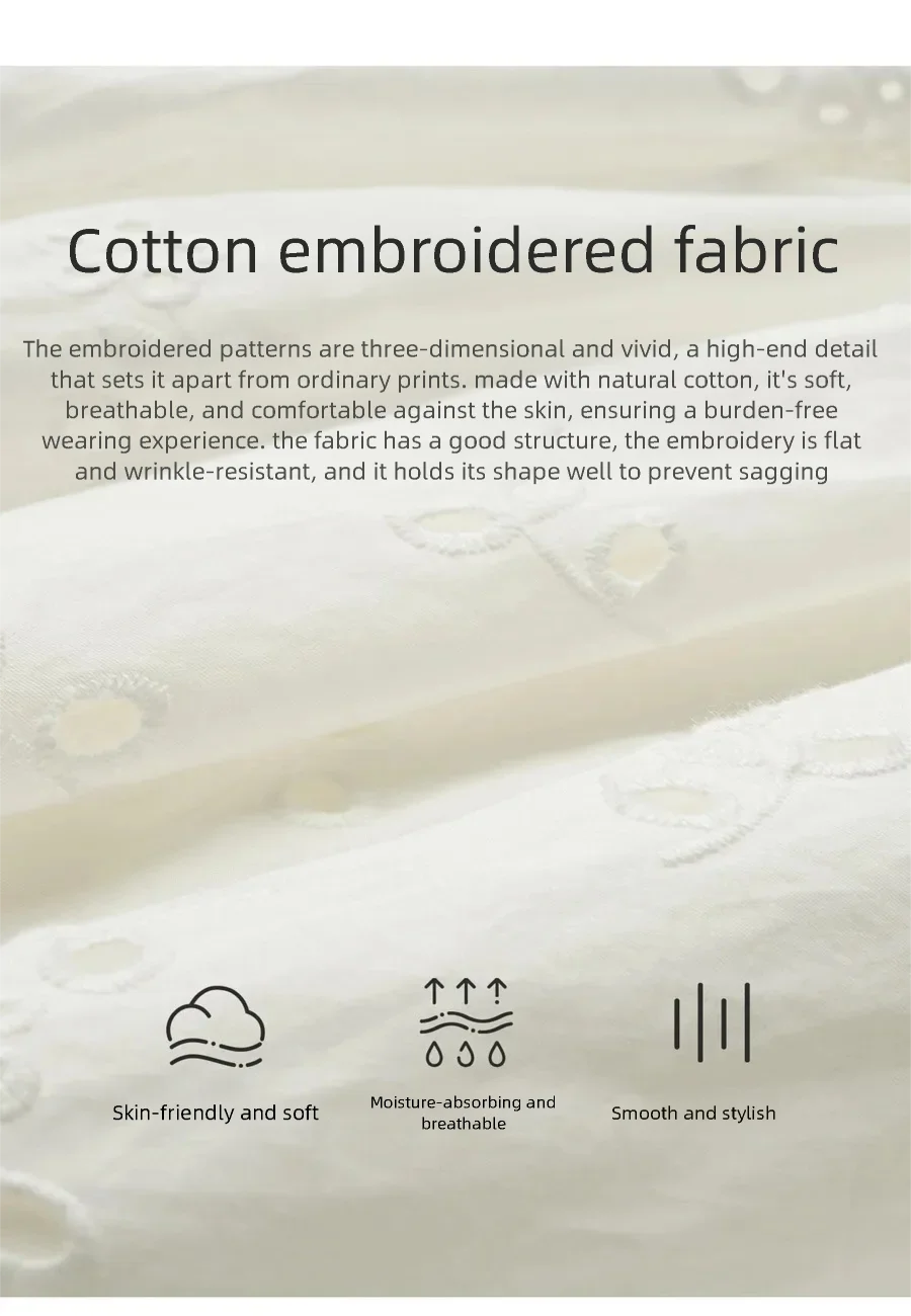 Sweet French White Midi Dress, Summer Embroidery Cotton - Mod Yours